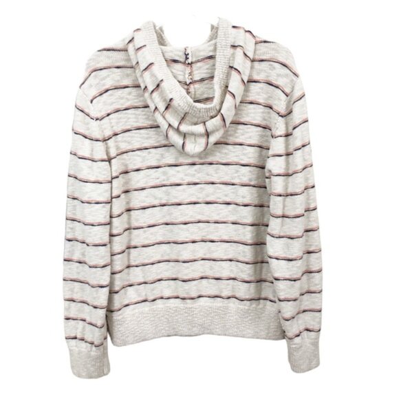 Faherty | Striped Henley Sweater Hoodie Coastal Beach Surfer Large - Picture 6 of 13